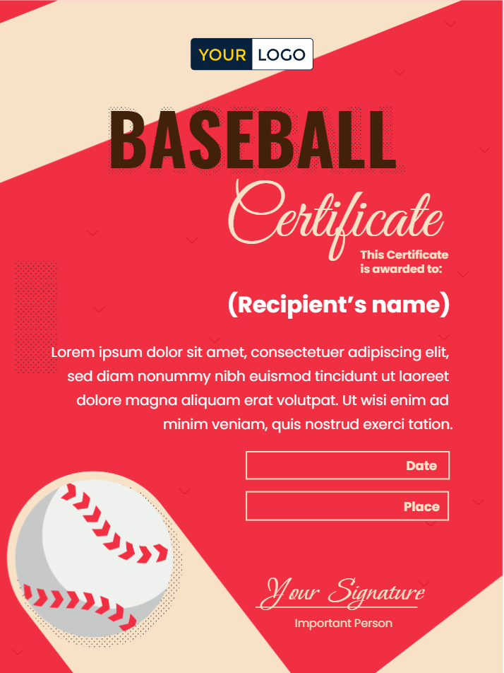 6 FREE Baseball Certificate Templates Virtualbadge.io